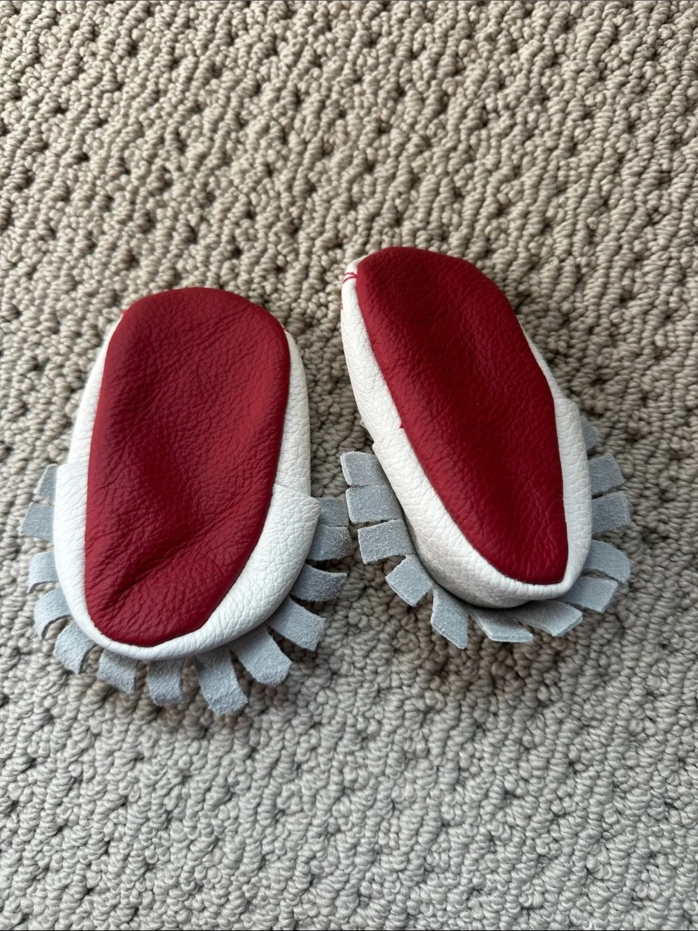 White Baseball-Style Moccasins